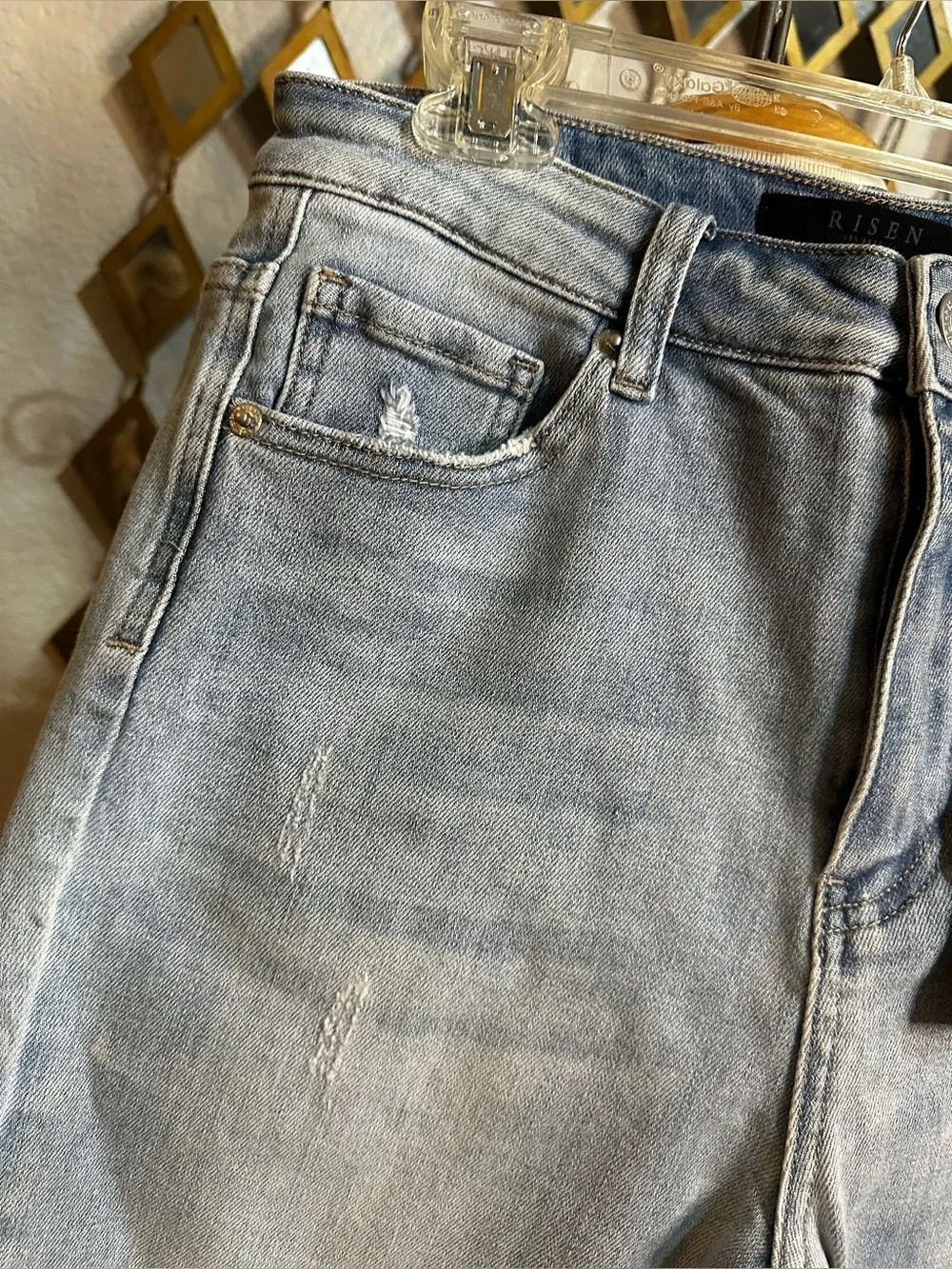NWT Risen Jeans Distressed Denim Bermuda Shorts